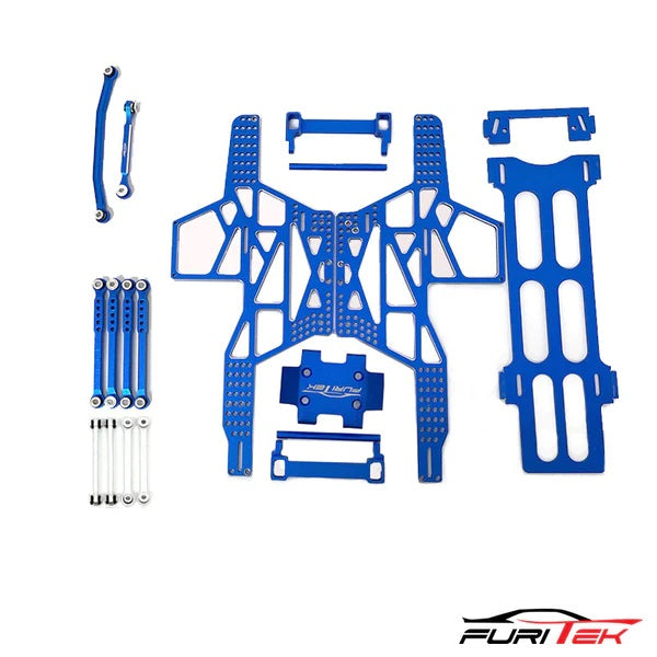 Furitek Rampart Frame Kit For FCX24 Max Smasher Aluminium Blue Pro Version  With Link And Steering Link